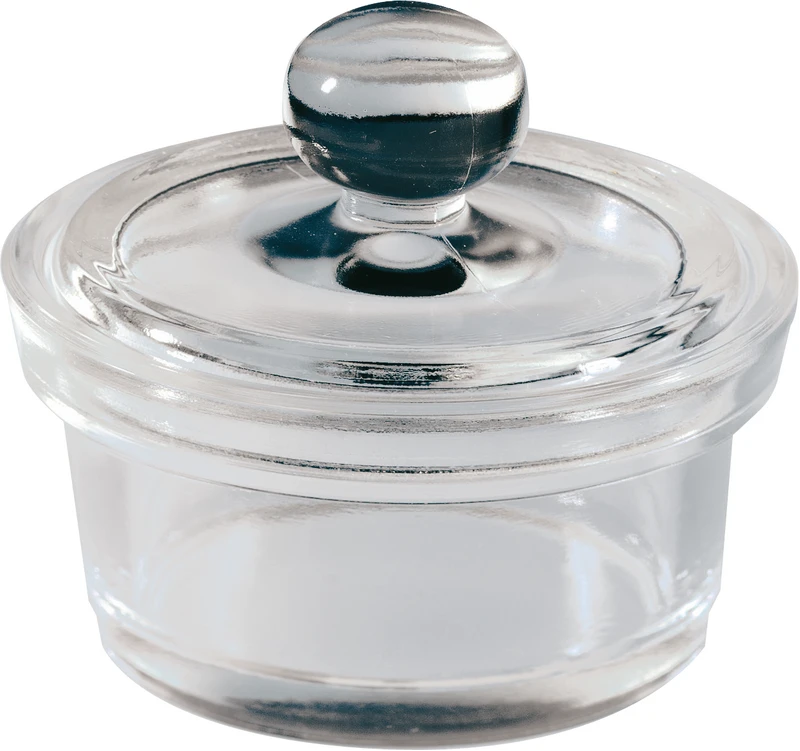 Pelletgläser und Tupfergläser  Stück  Ø 77\92 mm, 79 mm hoch, mit aufgelegtem Deckel, nicht autoklavierbar