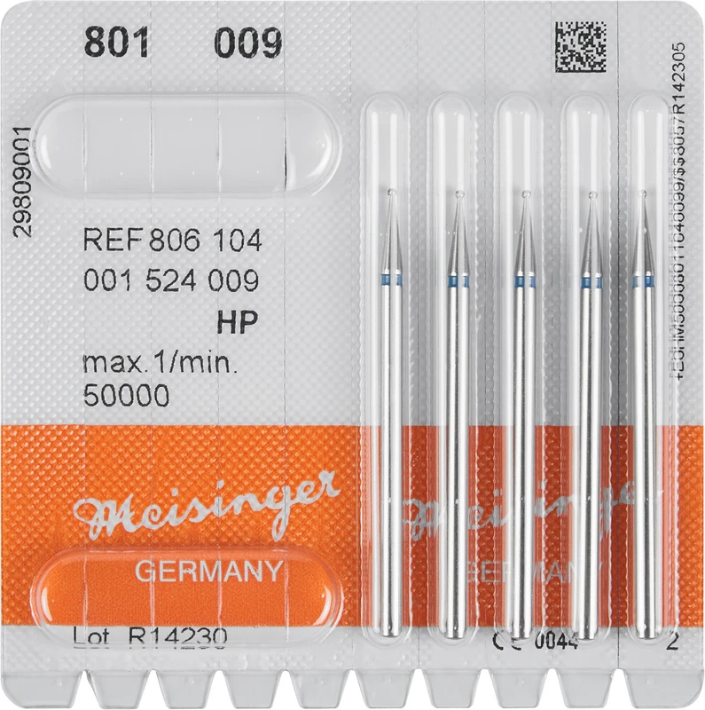 Diamanten 801  Packung  5 Stück blau mittel, FG, Figur 001 Rund, ISO 009