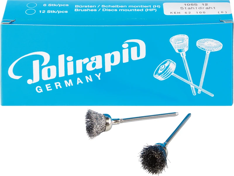 Kelchbürsten  Packung  6 Stück HP, Stahldraht, Figur Kelch, Ø 9,7 mm, Draht: 0,12 mm