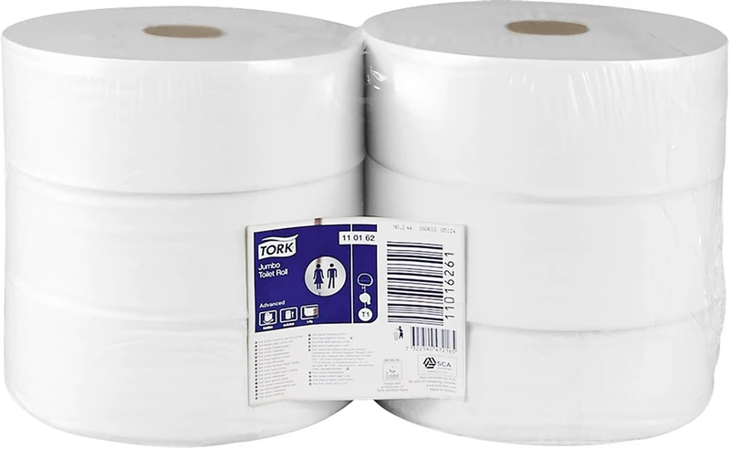 TORK® Jumbo Toilettenpapier   Packung  6 Rollen 1-lagig, 20 x 9,7 cm, geprägt, weiß