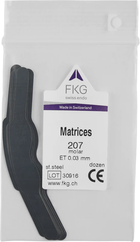 FKG Matrizen  Packung  12 Stück 207, ET 0,03 mm, Molar