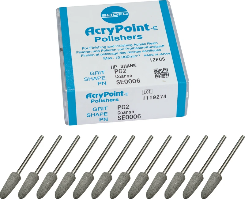 ACRYPOINT-E  Packung  12 Stück HP, dunkelgrau grob, ISO 050