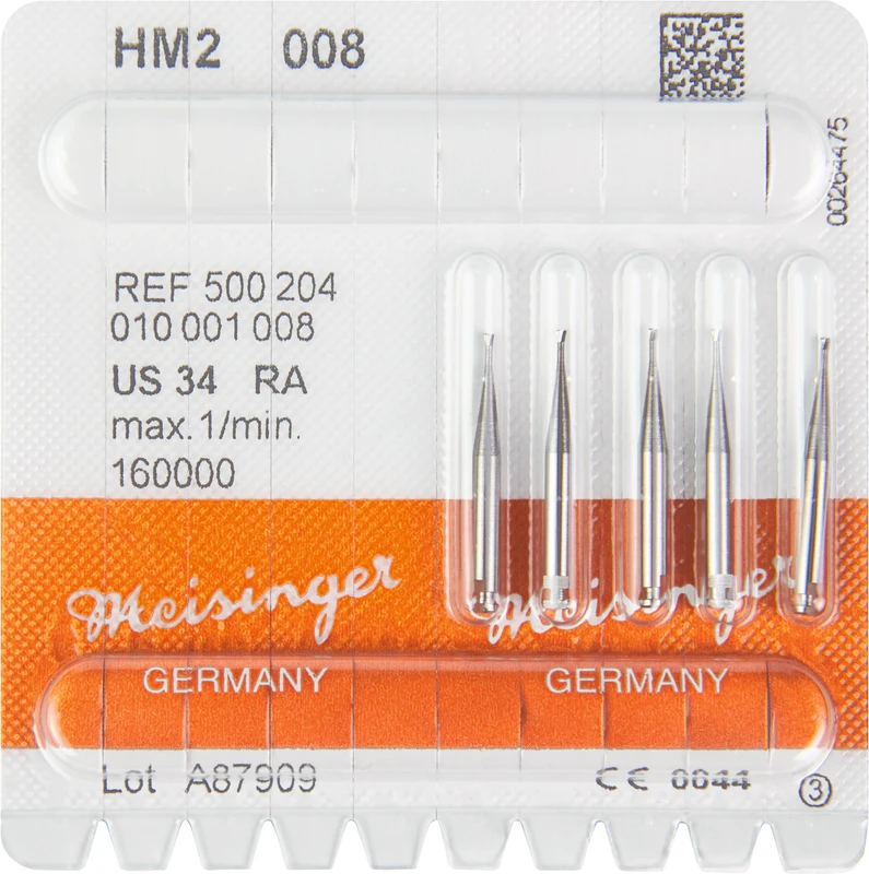 HM-Bohrer 2  Packung  5 Stück RA, Figur 010, 0,8 mm, ISO 008