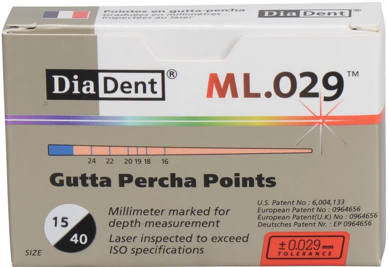 DiaDent® ML.029 Gutta Percha Points  Packung  120 Stück ISO 015-040