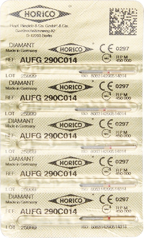 Diamant AuFG 290  Packung  5 Stück rot fein, FG, Figur 290, ISO 014