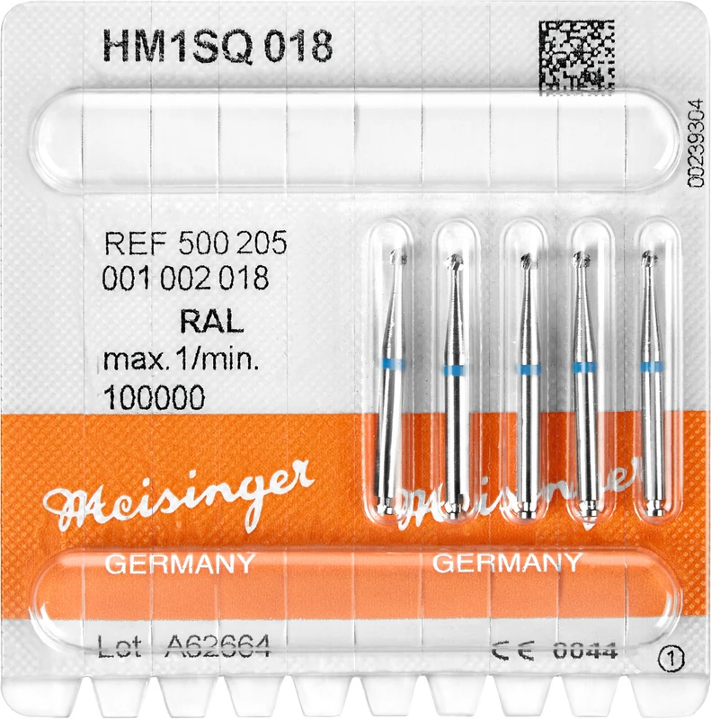 HM-Bohrer 1SQ  Packung  5 Stück schnittfr. Verz. Querhieb, RAL, blau, Figur 001, ISO 018