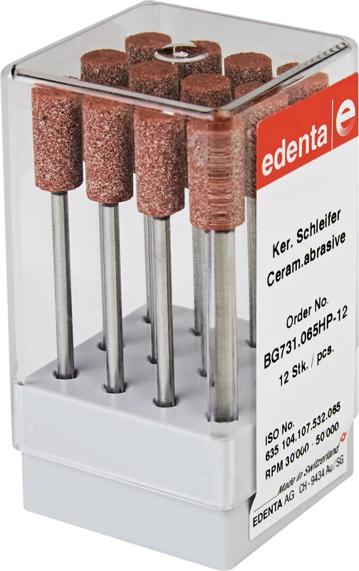 Keramische Schleifer B  Packung  12 Stück braun grob, HP, Figur 107, 13 mm, ISO 065