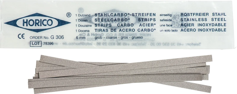 Stahlcarbo® Streifen  Packung  12 Stück grün, einseitig, 6 mm breit, Stärke 0,15 mm