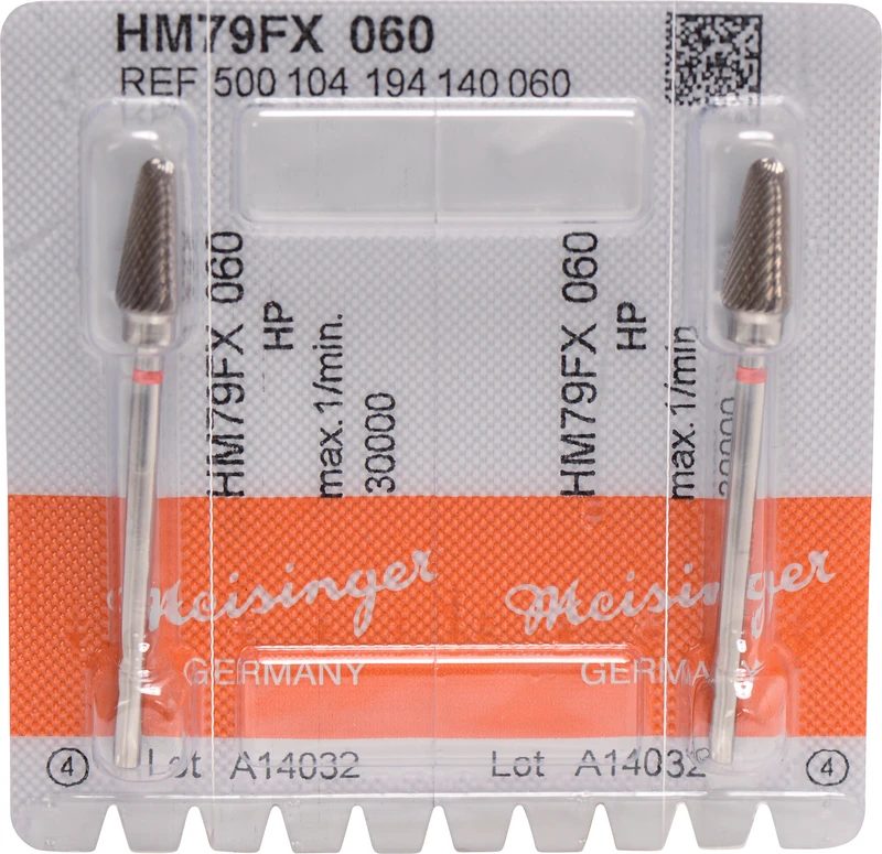 HM-Fräser FX  Packung  2 Stück kreuzverzahnt, rot fein, HP, Figur 194, 12,7 mm, ISO 060
