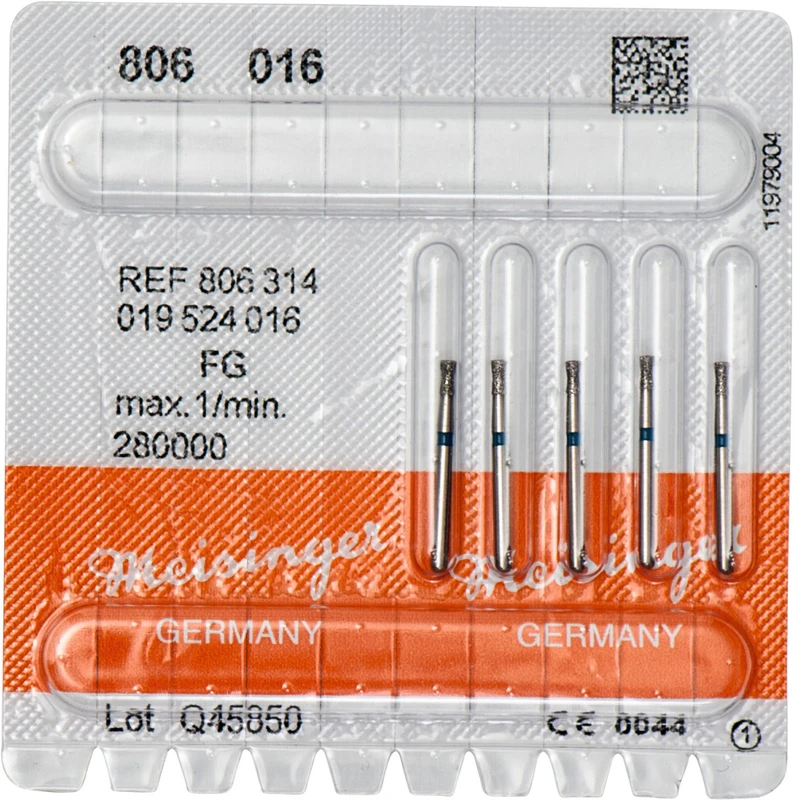 Diamanten 806  Packung  5 Stück blau mittel, FG, Figur 019 Diabolo, 3 mm, ISO 016