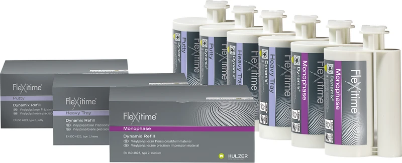 Flexitime® Dynamix  Packung  2 x 380 ml Doppelkartusche Putty, Zubehör