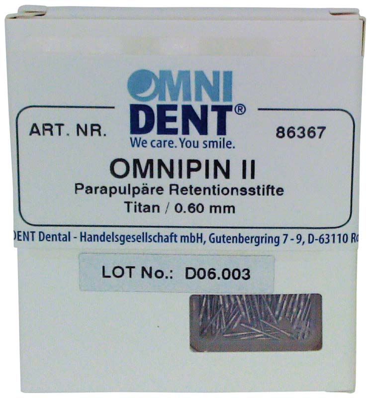OMNIPIN II  Nachfüllpackung  100 Stück Titan, .021  \0,6 mm