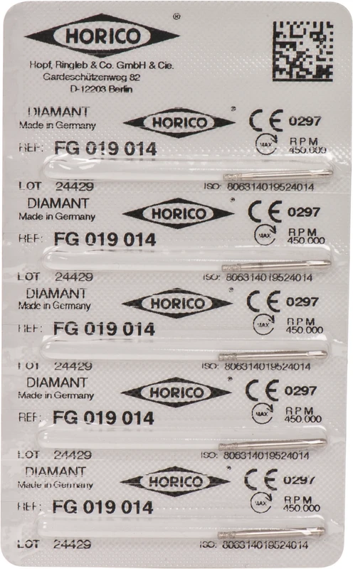 Diamantschleifer 019  Packung  5 Stück FG, Figur 019, 3 mm, ISO 014