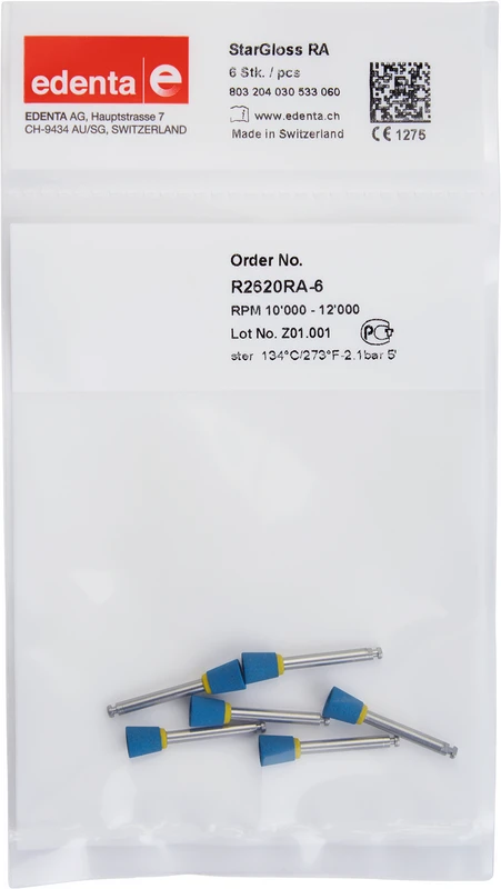 StarGloss  Packung  6 Stück blau, RA, Figur 030 Kelch, 7 mm, ISO 060