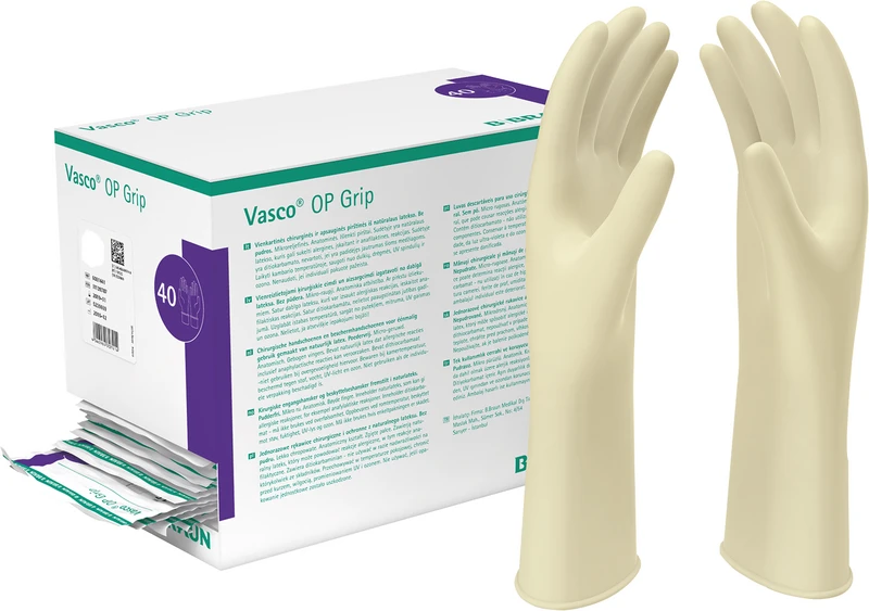 Vasco® OP Grip  Packung  40 Paar puderfrei, naturweiß, Größe 7