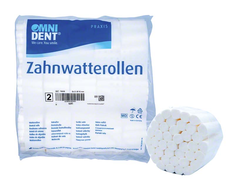 Zahnwatterollen  Packung  300 g Ø 10 mm, Größe 2