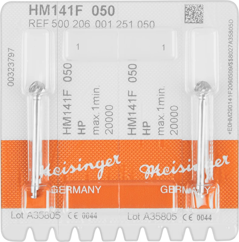 Chirurgie Fräser HM 141  Packung  2 Stück rot fein, RA XL, Figur 001, ISO 050