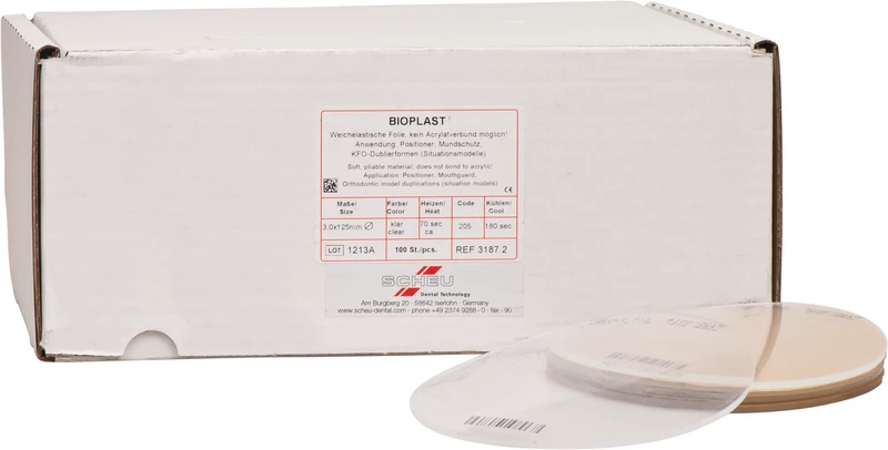 BIOPLAST®  Packung  100 Stück klar, rund, Ø 125 mm, Stärke 3 mm