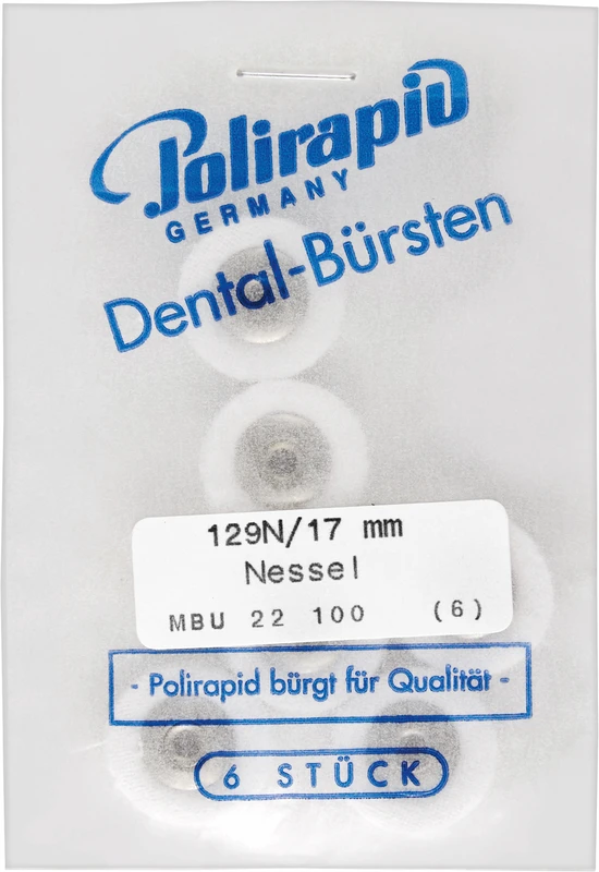 Miniaturbürsten Scheibe  Packung  6 Stück unmontiert, Nessel, Ø 17 mm