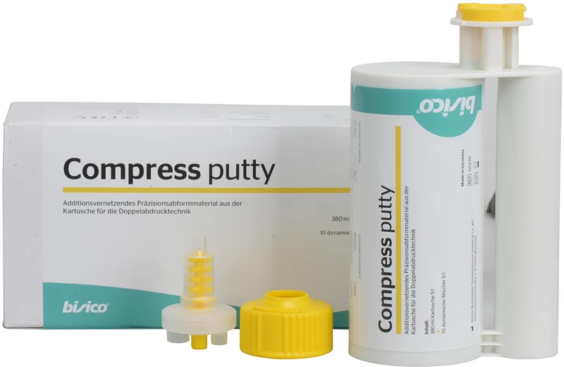 Compress putty  Packung  380 ml Doppelkartusche 5:1, 10 dynamische Mischer, 1 Fixationsring