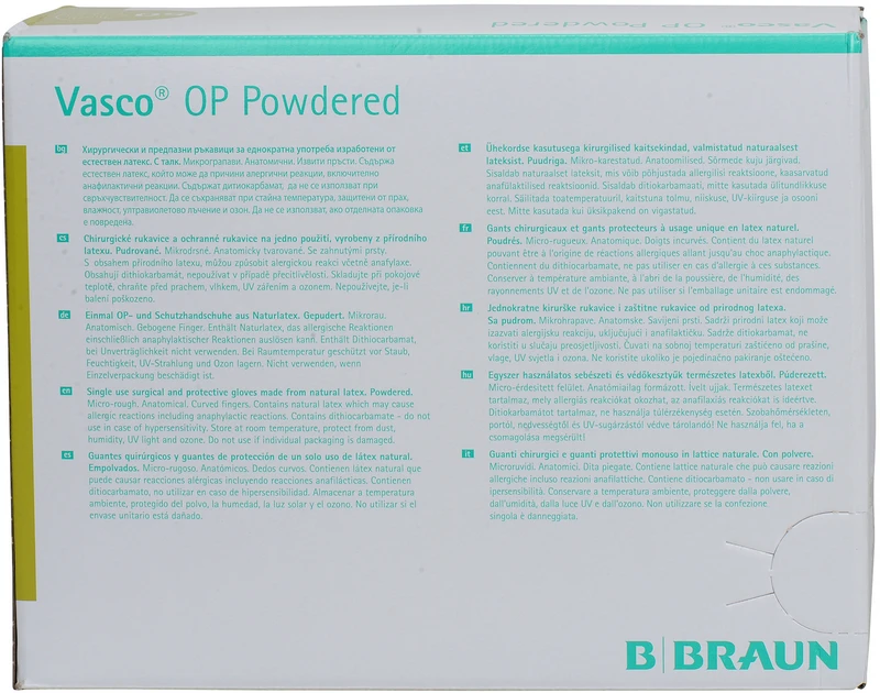 Vasco® OP Powdered  Packung  50 Paar gepudert, naturweiß, Größe 7