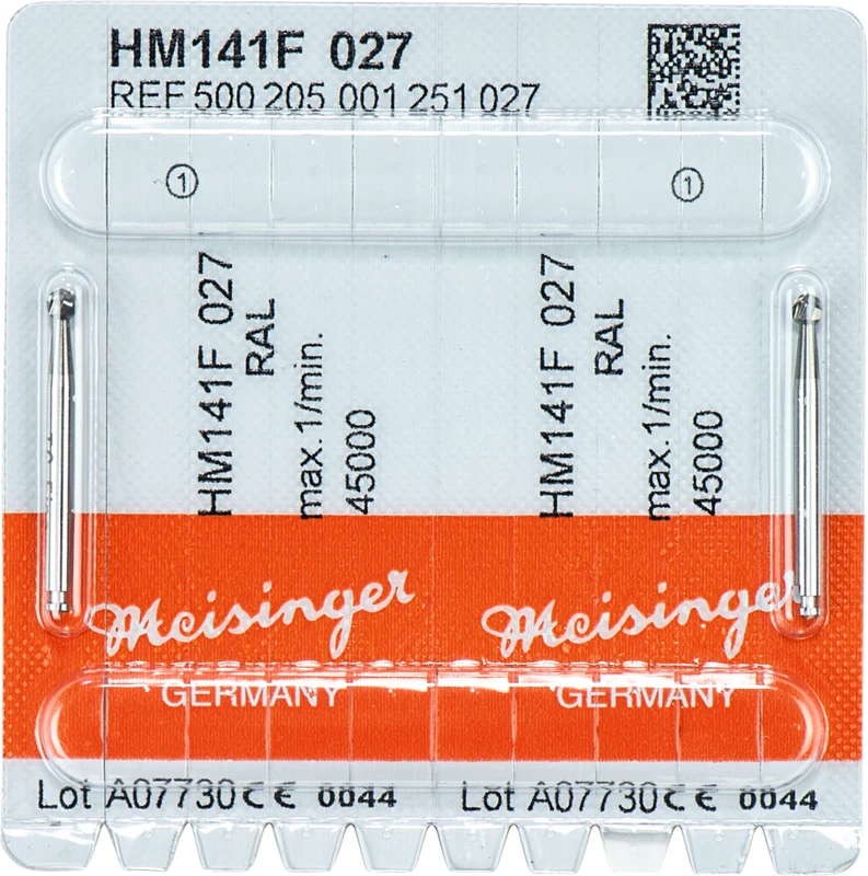 Chirurgie Fräser HM 141  Packung  2 Stück rot fein, RAL, Figur 001, ISO 027
