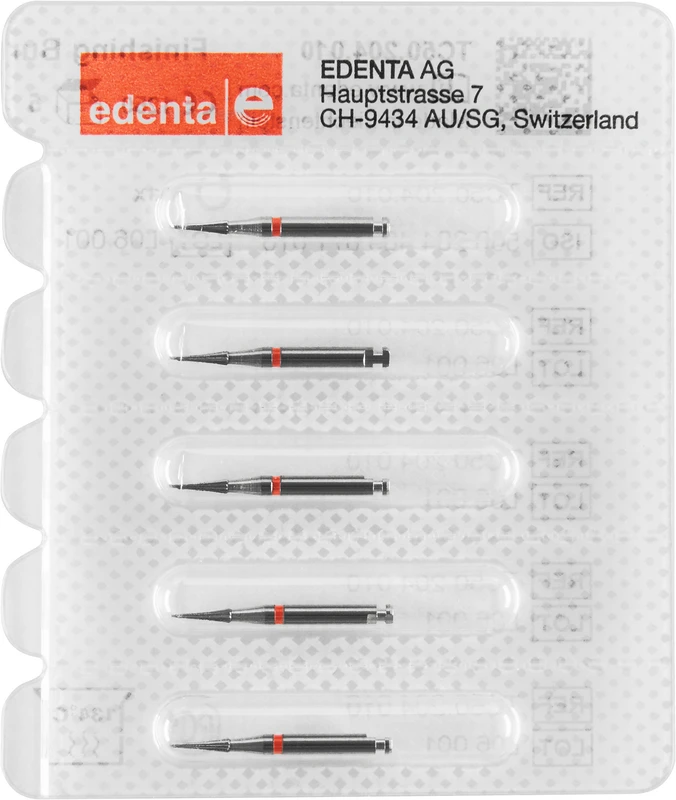 HM-Finierer TC50  Packung  5 Stück rot, 12 Schneiden, RA, Figur 465, 6 mm, ISO 010