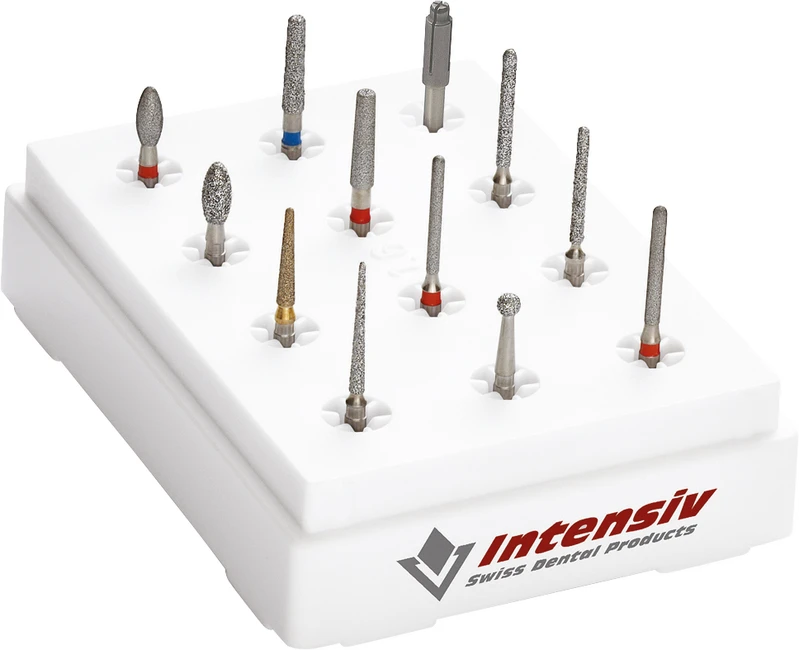 Universal Prep Set  Set  11 Stück (5 x farblos, 4 x rot, 1 x blau, 1 x gold), 1 Mandrell