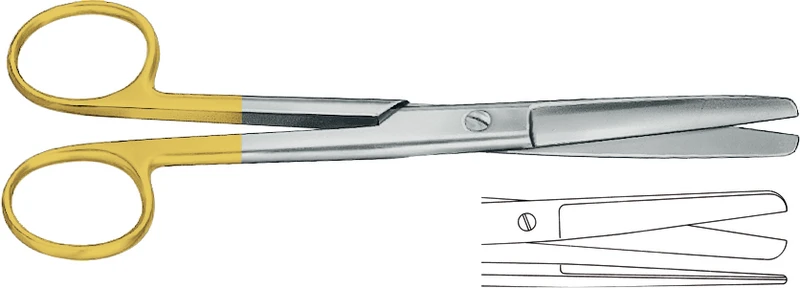 TC Chirurgische Scheren  Stück  11-902-14-07, 145 mm, stumpf, gerade