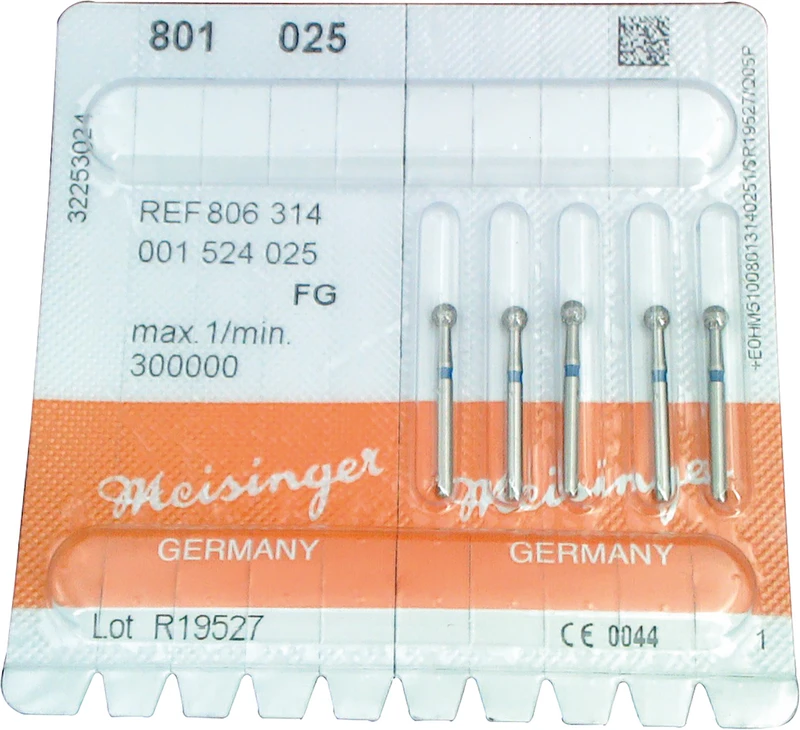 Diamanten 801  Packung  5 Stück blau mittel, FG, Figur 001 Rund, ISO 025
