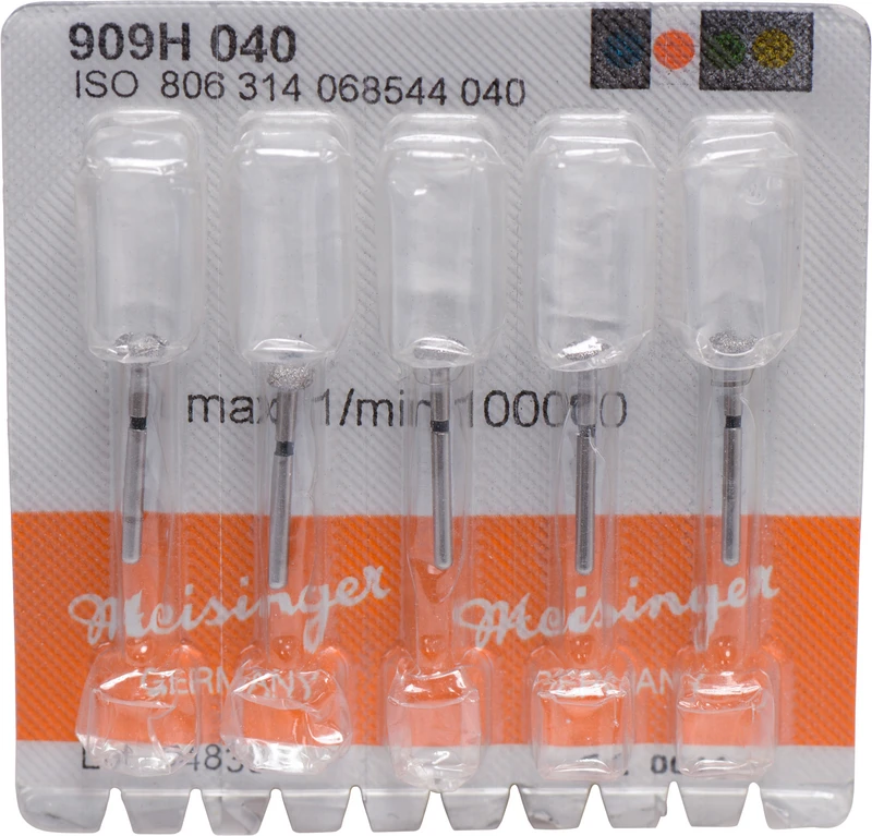 Diamanten 909  Packung  5 Stück schwarz super grob, FG, Figur 068 Rad, 1,8 mm, ISO 040