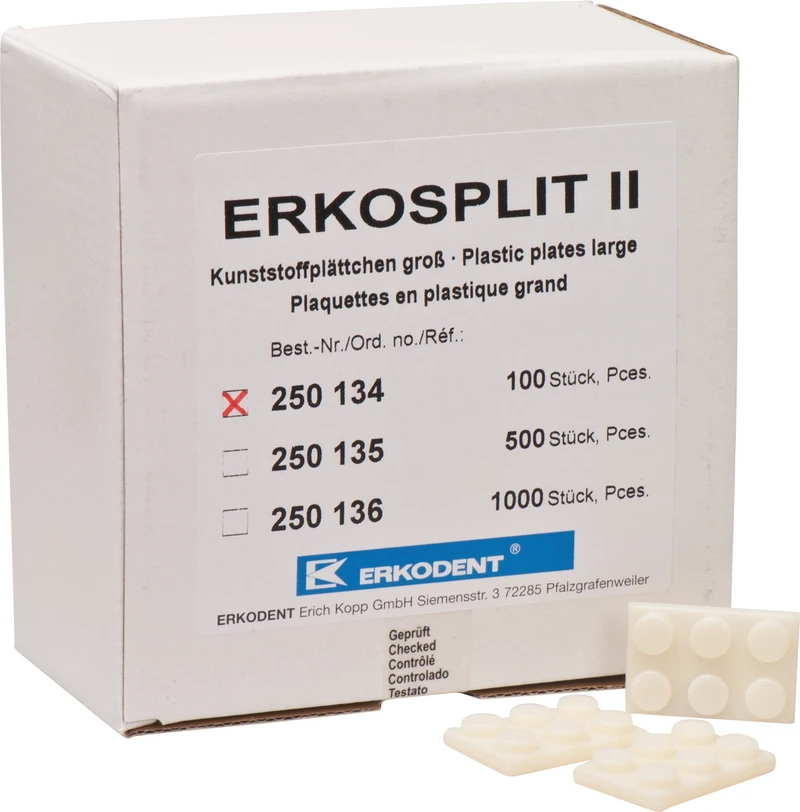 ERKOSPLIT II  Packung  100 Kunststoffplättchen groß