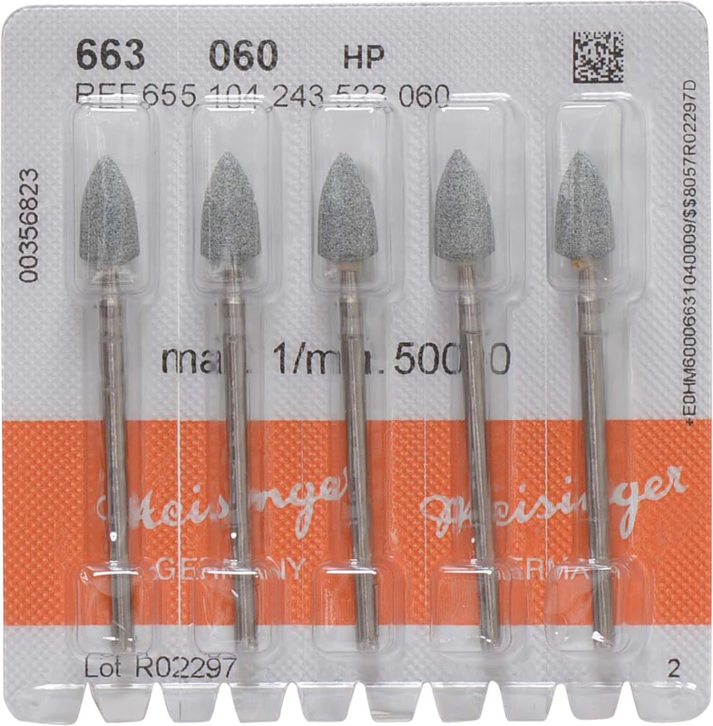 Keramische Schleifer 663  Packung  5 Stück grün mittel, HP, Figur 243, 10,5 mm, ISO 060