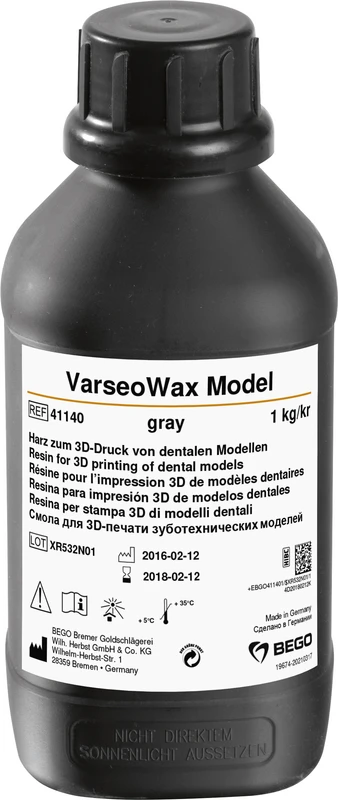 VarseoWax Model grey  Flasche  1 kg 385\405 nm, grau
