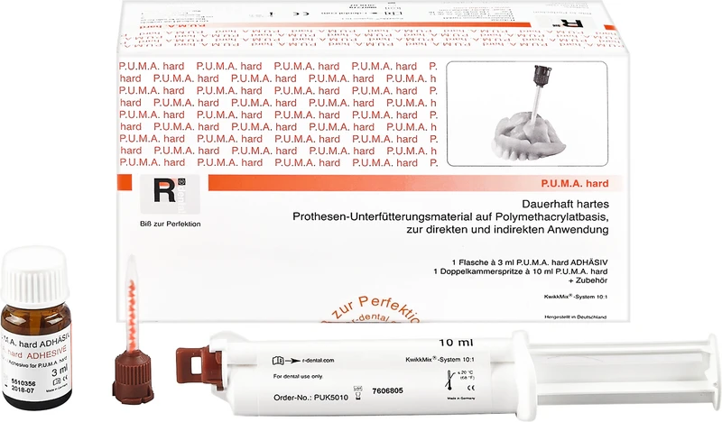 P.U.M.A. hard  Systempackung  3 ml Adhäsiv, 10 ml Doppelkammerspritze, 5 Mischkanülen MPN 2
