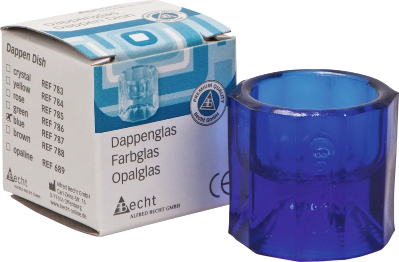 Dappengläser aus Buntglas  Stück  blau