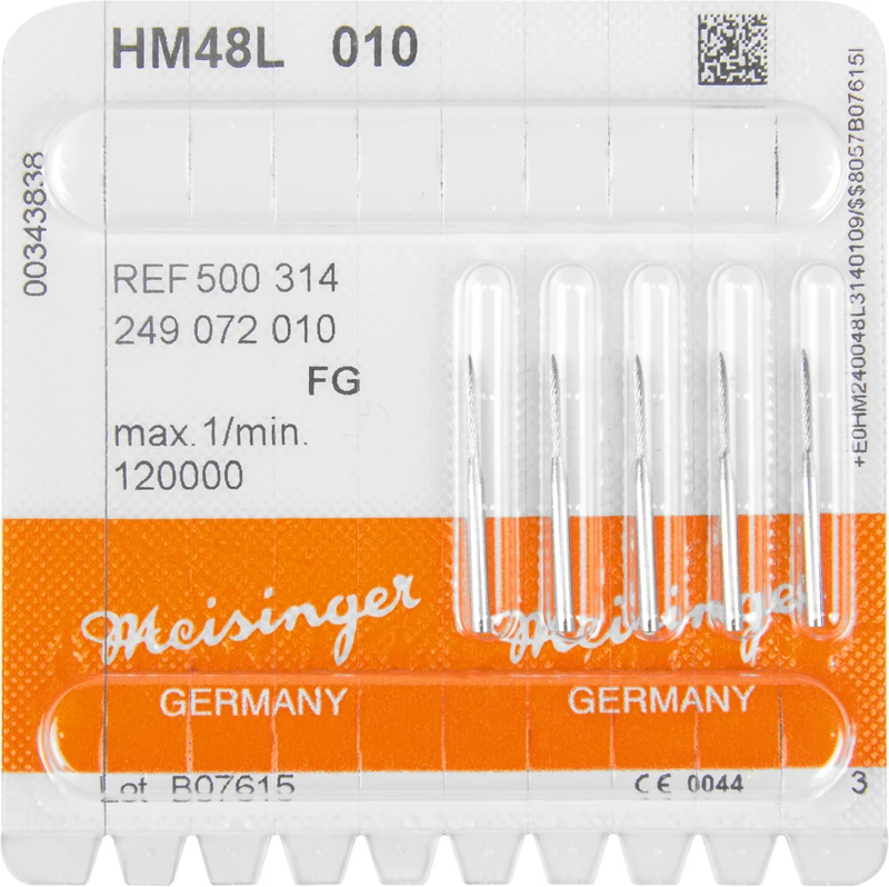 HM-Finierer 48L  Packung  5 Stück fein FG, Figur 249 Flamme, 8 mm, ISO 010