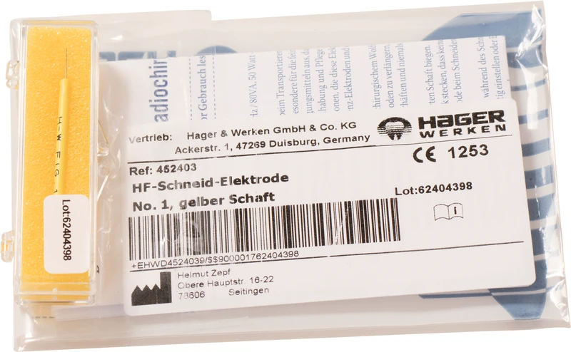 hf Elektrodenansätze  Stück  gelb, Nr. 1