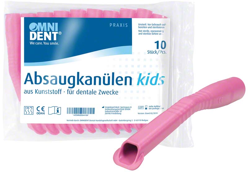 Omni Absaugkanülen Kids  Packung  10 Stück rosa
