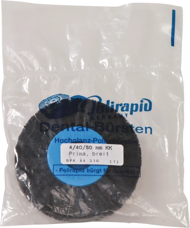 Prima Rundbürsten  Stück  mit KK, 4-reihig, Chungking schwarz breit, Kern: Ø 40 mm, Außen: Ø 80 mm