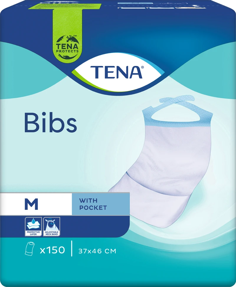 Tena BIB Schutzservietten  Packung  150 Stück Medium, 37 x 46 cm