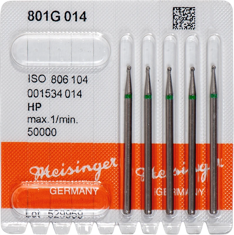 Diamanten 801  Packung  5 Stück grün grob, HP, Figur 001 Rund, ISO 014