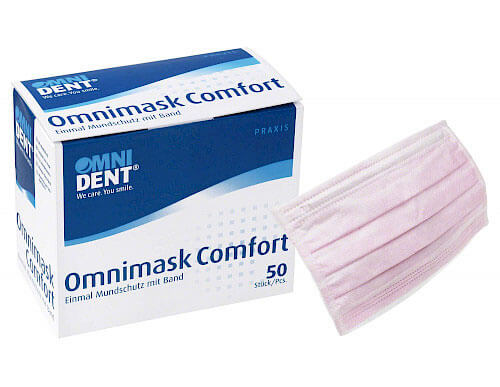 Omnimask Comfort  Packung  50 Stück rosa mit Band