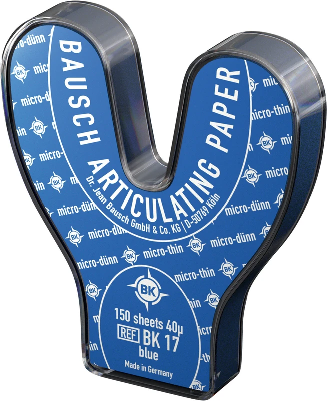 Occlusionspapier Arti-Check® 40 µ  Spenderbox  150 Bogen blau, Hufeisenform, BK 17