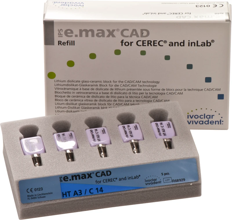 IPS e.max CAD for CEREC\inLab  Packung  5 Stück Gr. C14, A3 HT