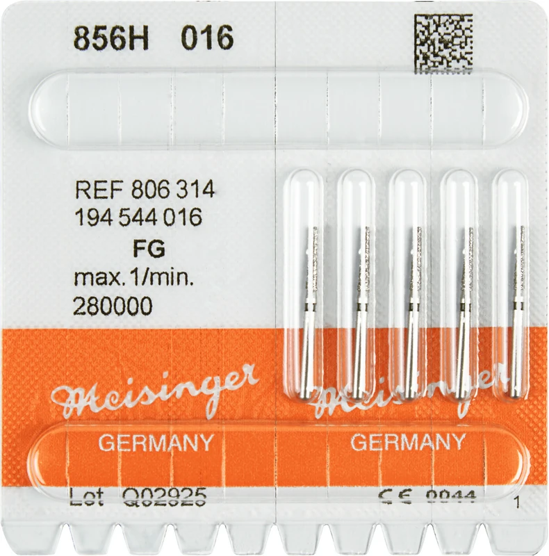 Diamanten 856  Packung  5 Stück schwarz super grob, FG, Figur 194 Konus rund, 8 mm, ISO 016