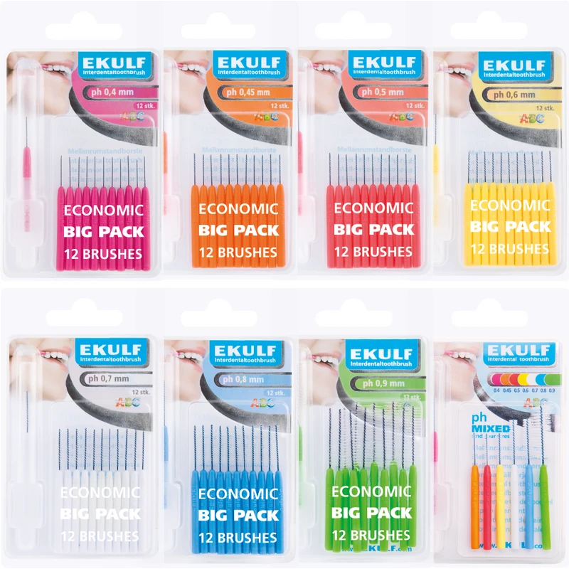 EKULF Interdentalbürsten ph  Packung  12 Stück grün, Ø 0,9 mm