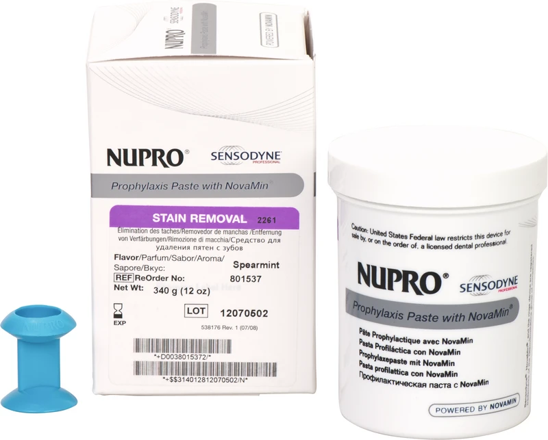 NUPRO® mit NovaMin®  Packung  340 g Reinigungspaste ohne Fluorid, Prophy Grip, Minze