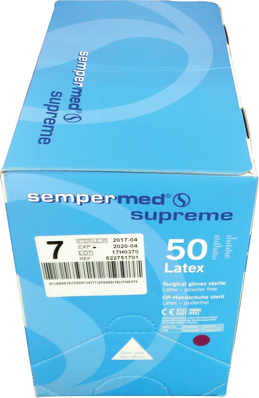 Sempermed® supreme  Packung  50 Paar puderfrei, naturweiß, Größe 7