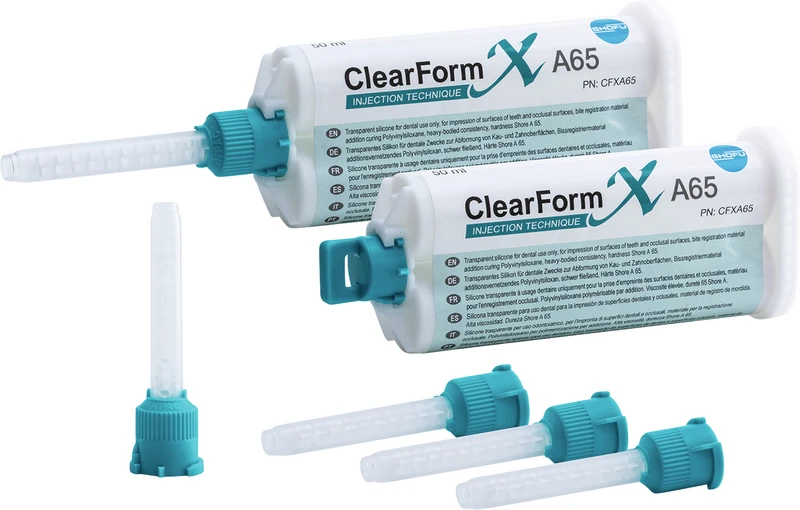 ClearForm X   Set  2 x 50 ml Kartuschen, 8 Mixing Tips grün